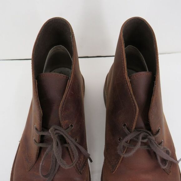 Clarks Mens Size 10M Bushacre Chukka Chestnut Brown Leather Classic Boots - Picture 6 of 15